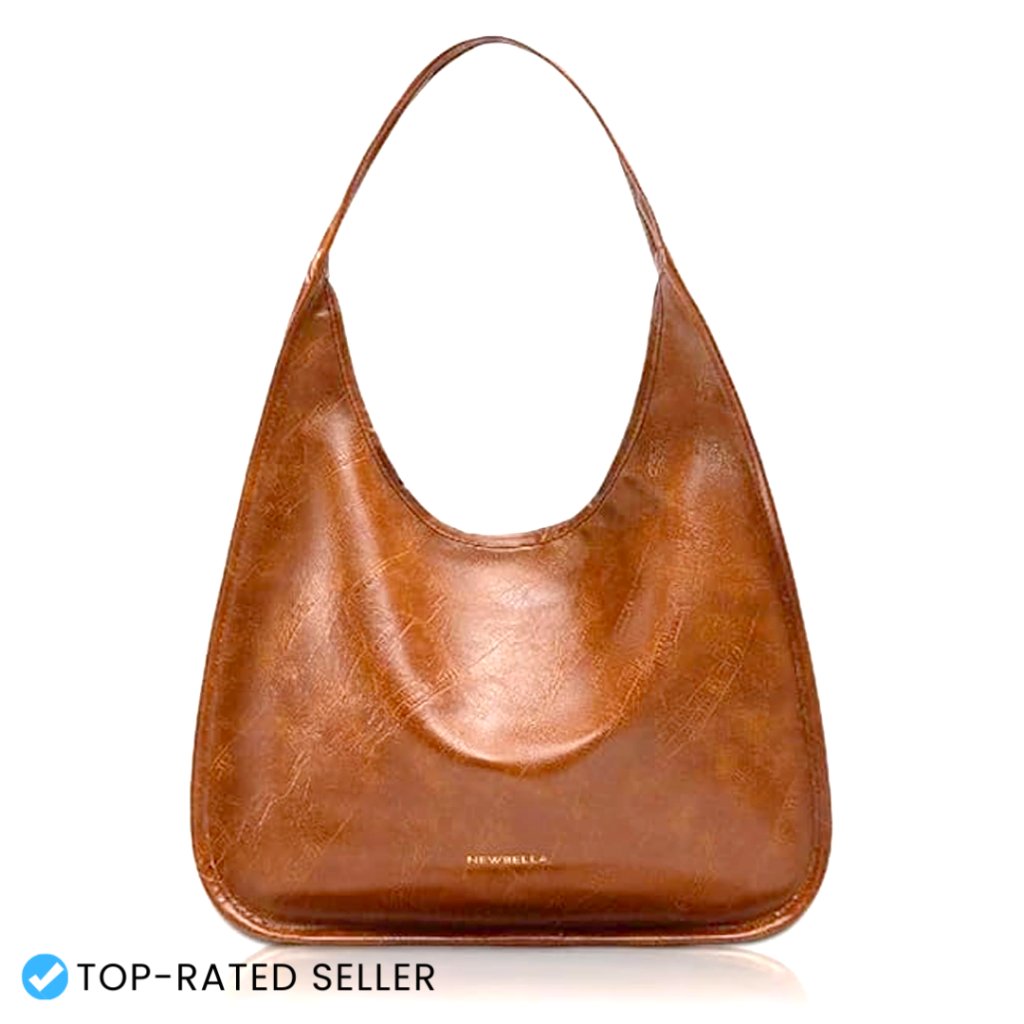 Faux Leather Hobo Shoulder Bag Spacious Tote Work Commute Daily Use
